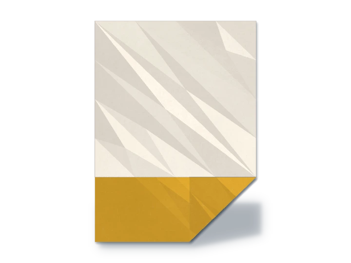 Diagonal fan-fold card, authored animated geometry