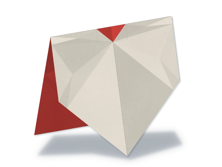 Heart-front card and stand, authored animated geometry